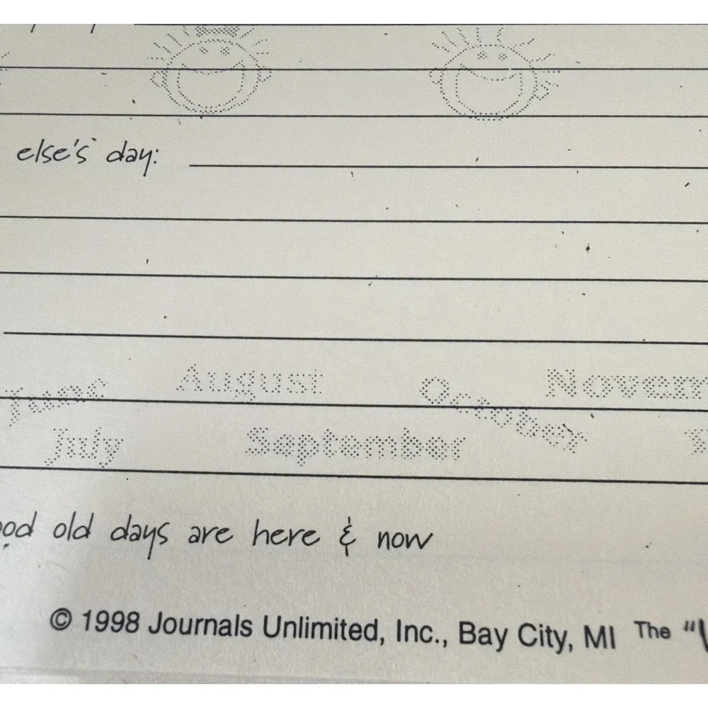 Me A Personal Journal. Write It Down - Memories 1998